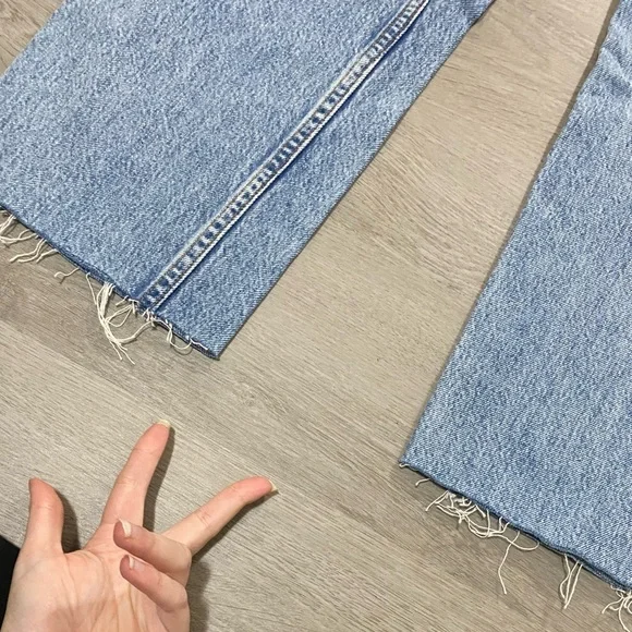 Decade Studio Size 29 (Measures 27) Bonnie High Rise Button Fly Jeans Cut Bottom - Picture 3 of 8